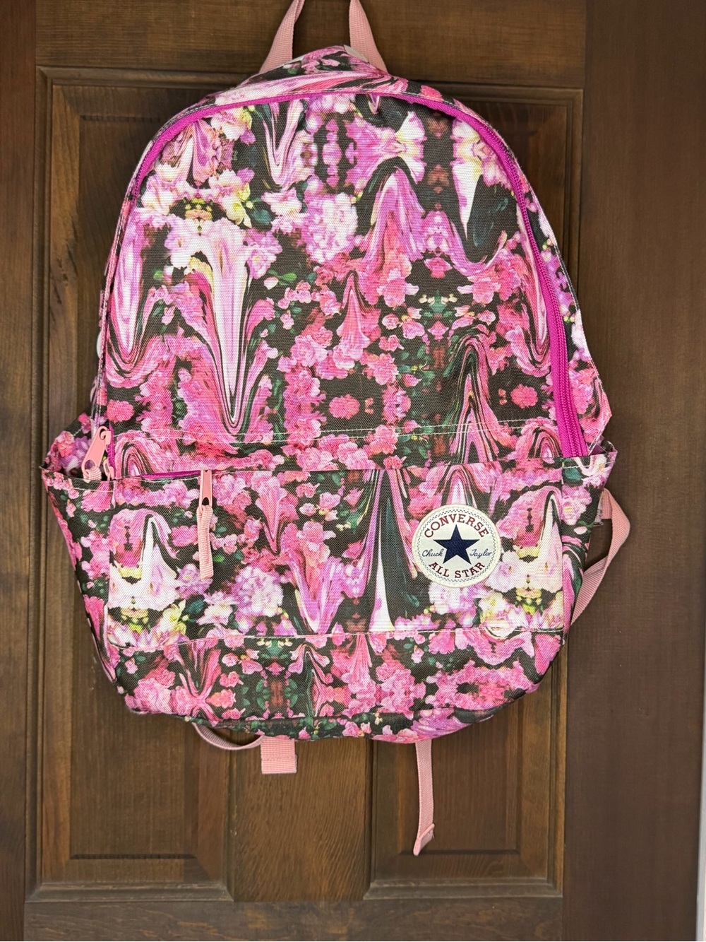 Converse Chuck Taylor All Star Pink Floral Psychedelic Swirl Backpack 11x15